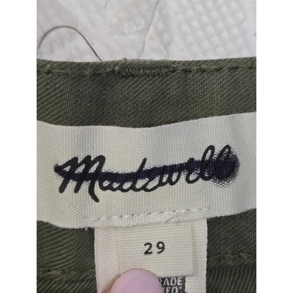 Madewell Griff Superwide Leg Cargo Pants Olive Green Size 29 High Rise Belted - Picture 6 of 11